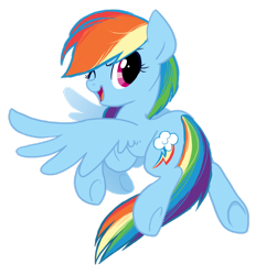 Size: 1024x1061 | Tagged: safe, artist:zoidledoidle, rainbow dash, pegasus, pony, blue coat, female, mare, multicolored mane, simple background, solo