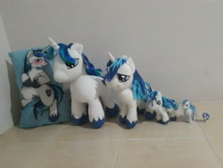 Size: 4128x3096 | Tagged: safe, artist:pencil bolt, shining armor, pony, unicorn, collage, doll, figure, irl, my little pony, photo, pillow, toy