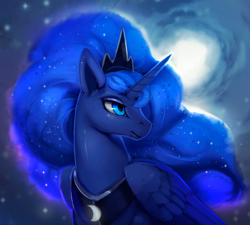 Size: 1200x1082 | Tagged: safe, artist:rodrigues404, princess luna, alicorn, pony, bust, female, mare, moon, portrait, solo