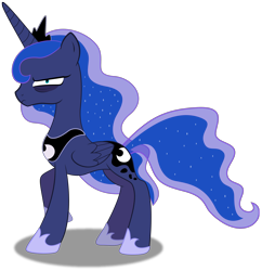 Size: 1934x2000 | Tagged: safe, artist:spellboundcanvas, princess luna, alicorn, pony, a royal problem, angry, female, simple background, solo, tired, transparent background, vector