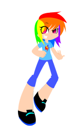 Size: 1734x2849 | Tagged: safe, artist:shinydisorder, rainbow dash, humanized, skinny, solo