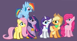 Size: 1218x656 | Tagged: safe, derpibooru import, applejack, fluttershy, pinkie pie, rainbow dash, rarity, twilight sparkle, twilight sparkle (alicorn), alicorn, earth pony, pegasus, pony, unicorn, alternate hairstyle, female, mane six, mare, older