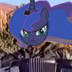 Size: 250x250 | Tagged: safe, princess luna, alicorn, pony, dat face soldier, grumpy luna, meme, remove kebab, scowl