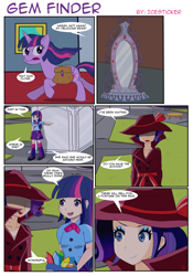 Size: 1333x1909 | Tagged: safe, artist:icesticker, derpibooru import, rarity, twilight sparkle, twilight sparkle (alicorn), alicorn, equestria girls, comic, gem