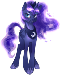 Size: 1398x1736 | Tagged: safe, artist:php94, princess luna, alicorn, pony, female, looking at you, mare, simple background, smiling, solo, white background