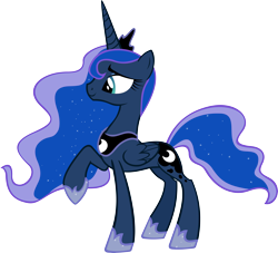 Size: 10000x9098 | Tagged: safe, artist:mumepr, princess luna, alicorn, pony, luna eclipsed, absurd resolution, female, mare, raised hoof, simple background, smiling, solo, transparent background, vector, vector trace