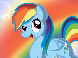 Size: 550x412 | Tagged: safe, artist:kimigryphon, rainbow dash, pegasus, pony, blue coat, female, mare, multicolored mane