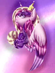 Size: 1024x1365 | Tagged: safe, artist:sketchthebluepegasus, princess cadance, alicorn, pony, bust, portrait, solo, watermark