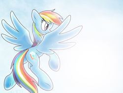 Size: 1884x1420 | Tagged: safe, artist:omegasunburst, rainbow dash, pegasus, pony, female, mare, simple background, solo