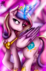 Size: 1024x1588 | Tagged: safe, artist:ebonyinkstone, princess cadance, alicorn, pony, female, magic, mare, signature, solo