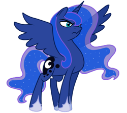 Size: 516x462 | Tagged: safe, artist:iheartnico2, princess luna, alicorn, pony, princess twilight sparkle (episode), animatic, female, mare, simple background, solo, transparent background, vector, vector trace