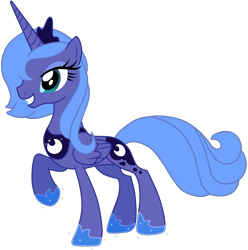 Size: 1671x1686 | Tagged: safe, artist:not-ordinary-pony, princess luna, alicorn, pony, female, mare, s1 luna, simple background, smiling, solo, transparent background, vector