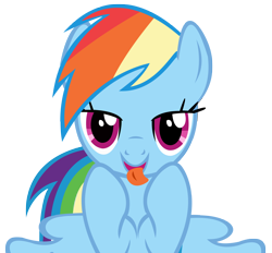 Size: 4000x3704 | Tagged: safe, artist:speedingturtle, rainbow dash, pegasus, pony, a bird in the hoof, simple background, tongue out, transparent background, vector