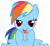 Size: 4000x3704 | Tagged: safe, artist:speedingturtle, rainbow dash, pegasus, pony, a bird in the hoof, cute, dashabetes, simple background, tongue out, transparent background, vector