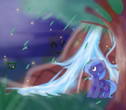 Size: 911x795 | Tagged: safe, artist:windymils, princess luna, alicorn, pony, female, filly, solo, tree, waterfall, woona, younger