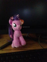 Size: 600x800 | Tagged: safe, derpibooru import, twilight sparkle, computer, cute, irl, photo, plushie, ty