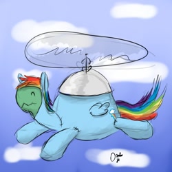 Size: 1000x1000 | Tagged: safe, artist:osakaoji, rainbow dash, tank, pegasus, pony, 30 minute art challenge, costume