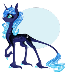 Size: 1274x1377 | Tagged: safe, artist:australian-senior, princess luna, alicorn, classical unicorn, pony, unicorn, alternate universe, colored hooves, female, filly, kirindos, leonine tail, s1 luna, simple background, solo, transparent background, unshorn fetlocks, woona, young luna, younger