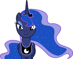 Size: 5000x4085 | Tagged: safe, artist:dashiesparkle, princess luna, alicorn, pony, a royal problem, .svg available, absurd resolution, c:, cute, female, jewelry, lidded eyes, looking at you, mare, regalia, simple background, smiling, solo, transparent background, vector