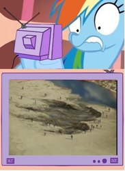 Size: 441x603 | Tagged: safe, rainbow dash, kaiju, pegasus, pony, exploitable meme, footprint, pacific rim, tv meme