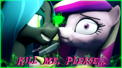 Size: 1920x1080 | Tagged: safe, artist:danj16, princess cadance, queen chrysalis, alicorn, changeling, changeling queen, pony, 3d, danjacobson, joke, kill me, love, please, source filmmaker