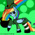 Size: 500x500 | Tagged: safe, artist:erikagaga, rainbow dash, pegasus, pony, 30 minute art challenge, blue coat, female, mare, multicolored mane, saint patrick's day, solo