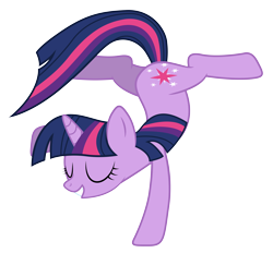 Size: 5600x5200 | Tagged: safe, artist:yanoda, derpibooru import, twilight sparkle, unicorn twilight, pony, unicorn, the crystal empire, absurd resolution, eyes closed, female, handstand, mare, simple background, solo, transparent background, upside down, vector