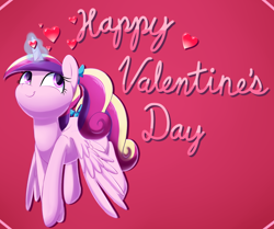 Size: 1000x834 | Tagged: safe, artist:acersiii, princess cadance, alicorn, pony, abstract background, heart, holiday, solo, valentine's day