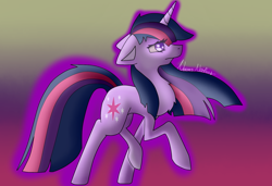 Size: 1024x699 | Tagged: safe, artist:neexes-noodles, derpibooru import, twilight sparkle, chest fluff, raised leg, solo