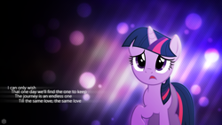 Size: 1920x1080 | Tagged: safe, artist:fillynix-artz, artist:thatguy1945, derpibooru import, twilight sparkle, lyrics, moonlight, raised hoof, song reference, varien, vector, wallpaper