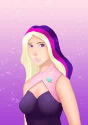 Size: 1024x1448 | Tagged: safe, artist:casparraillen, princess cadance, human, drawing, female, gradient background, humanized, princess, royalty, simple, solo