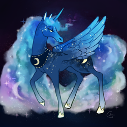 Size: 3000x3000 | Tagged: safe, artist:k9core, princess luna, alicorn, horse, pony, ethereal mane, female, hoers, lidded eyes, mare, solo