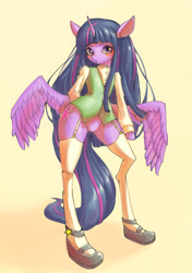 Size: 2039x2894 | Tagged: safe, artist:unousaya, derpibooru import, twilight sparkle, twilight sparkle (alicorn), alicorn, anthro, solo, zettai ryouiki