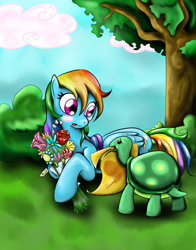 Size: 1024x1304 | Tagged: safe, artist:fyrloczek, rainbow dash, tank, pegasus, pony, cute, dashabetes