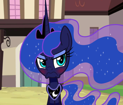 Size: 3628x3096 | Tagged: safe, artist:lovehtf421, princess luna, alicorn, pony, angry, blushing, female, grumpy luna, mare, solo