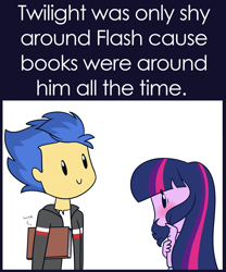 Size: 1224x1471 | Tagged: safe, artist:estrill, derpibooru import, flash sentry, twilight sparkle, equestria girls, book, chibi, humanized, shipping denied, that pony sure does love books