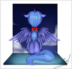 Size: 1606x1544 | Tagged: safe, artist:twotiedbows, princess luna, alicorn, pony, both cutie marks, bow, floppy ears, hair bow, my little brony risovach, plot, s1 luna, solo