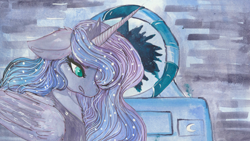 Size: 4800x2700 | Tagged: safe, artist:cityofdreams, princess luna, alicorn, pony, absurd resolution, colored pupils, solo