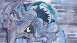 Size: 4800x2700 | Tagged: safe, artist:cityofdreams, princess luna, alicorn, pony, absurd resolution, colored pupils, solo