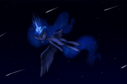 Size: 3000x2000 | Tagged: safe, artist:fellabyss, princess luna, alicorn, pony, eyes closed, female, mare, solo