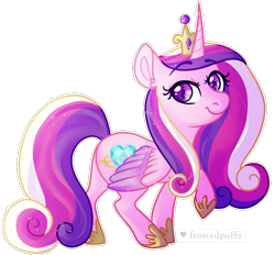 Size: 909x843 | Tagged: safe, artist:frostedpuffs, princess cadance, alicorn, pony, chibi, colored wings, multicolored wings, simple background, solo, transparent background