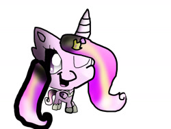 Size: 1600x1200 | Tagged: safe, artist:giathepopple, princess cadance, alicorn, pony, chibi, one eye closed, solo, wink