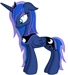 Size: 900x1000 | Tagged: safe, artist:byteslice, princess luna, alicorn, pony, .svg available, simple background, solo, svg, transparent background, vector, wet mane