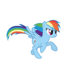 Size: 512x512 | Tagged: safe, rainbow dash, pegasus, pony, animated, female, flapping, gif, loop, mare, running, simple background, solo, transparent background
