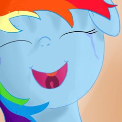 Size: 900x900 | Tagged: safe, artist:darhus, rainbow dash, pegasus, pony, crying, inverted mouth, tears of joy, uvula