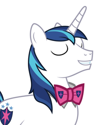 Size: 2800x3344 | Tagged: safe, artist:dashiesparkle, artist:disneymarvel96, edit, shining armor, pony, unicorn, bowtie, bowties are cool, content, eyes closed, happy, vector, vector edit