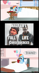 Size: 798x1473 | Tagged: safe, rainbow dash, pegasus, pony, half life full life consequences, half-life, john freeman, reading rainbow