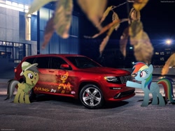 Size: 1600x1200 | Tagged: safe, artist:chevrolet-evilimpala, daring do, rainbow dash, pegasus, pony, jeep, jeep grand cherokee, paint job, ponies in real life, wallpaper