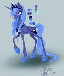 Size: 1644x1952 | Tagged: safe, artist:candasaurus, princess luna, alicorn, pony, female, mare, s1 luna, solo