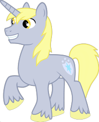 Size: 1920x2350 | Tagged: safe, edit, derpy hooves, shining armor, pony, unicorn, colored hooves, fusion, male, palette swap, ponyar fusion, raised hoof, recolor, simple background, solo, stallion, transparent background, unshorn fetlocks, vector, vector edit